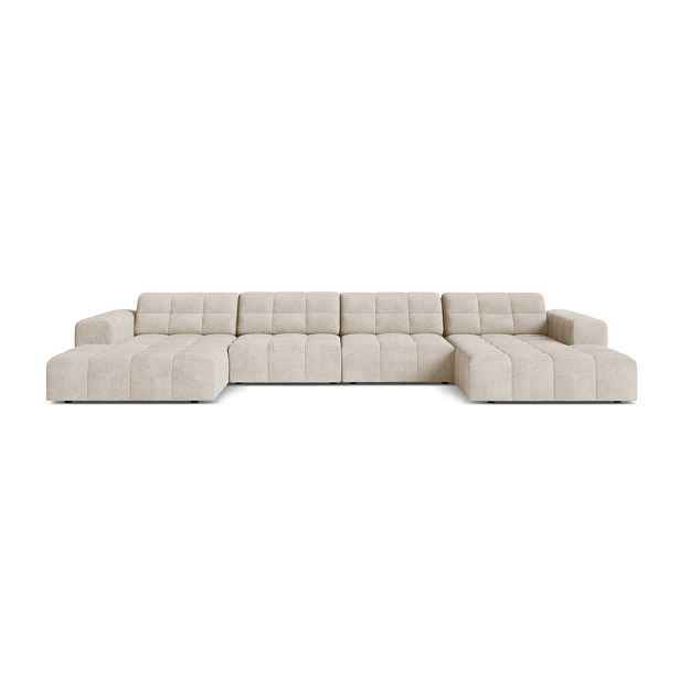 Krémová žinylková rohová pohovka (do "U") Chicago – Cosmopolitan Design