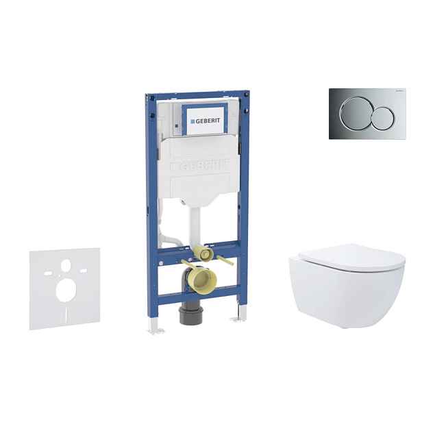 SANITINO - Set předstěnové instalace, klozetu Oudee a sedátka softclose, tlačítko Sigma01, lesklý chrom SANI11CA1174