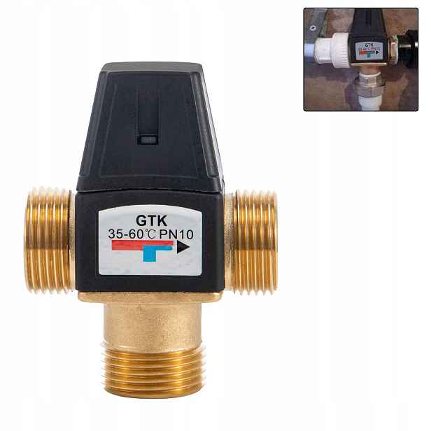 Termostatický Směšovací Ventil 3/4 palce Třícestný DN20 Třícestný G3/4''
