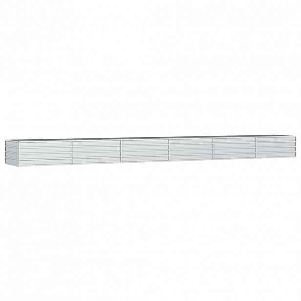 vidaXL Zahradní vyvýšený záhon 600x80x45 cm pozinkovaná ocel stříbrný
