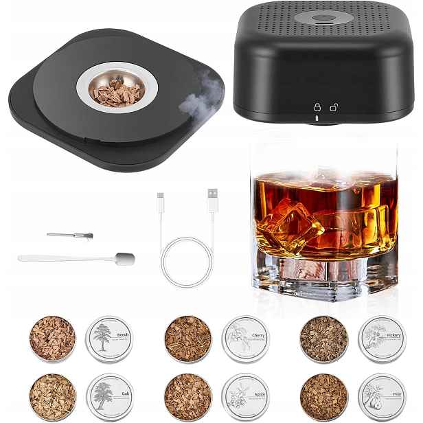 Sada Na Uzení Koktejlů Automatická Barová Smart Smoker 6 aromat