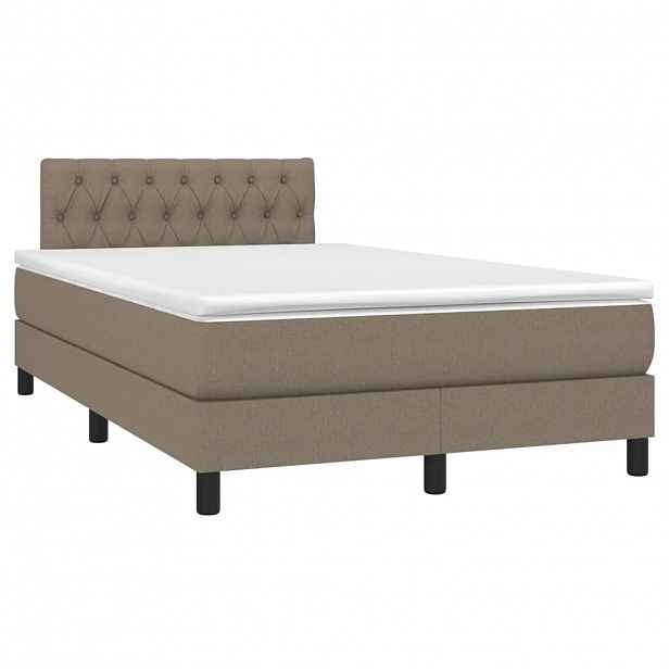 vidaXL Box spring postel s matrací taupe 120x190 cm textil