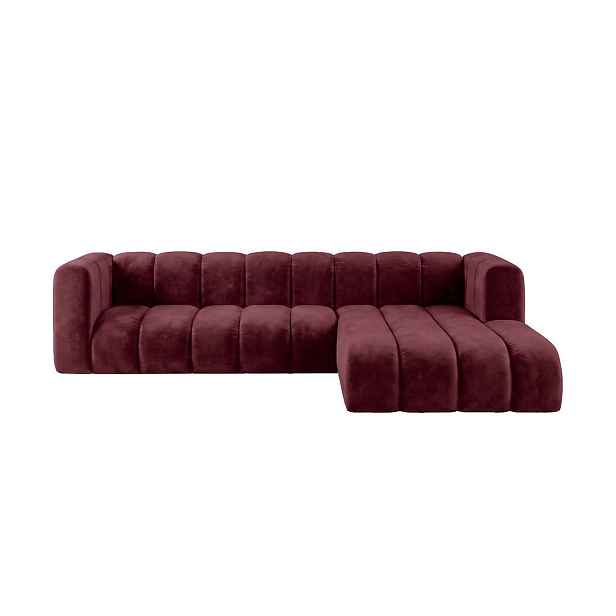 Kaiser Möbel SEDACÍ SOUPRAVA Modulární Ve Tvaru L, Sametová Látka Riviera, Vínová, Pravá, GRAND 287 cm