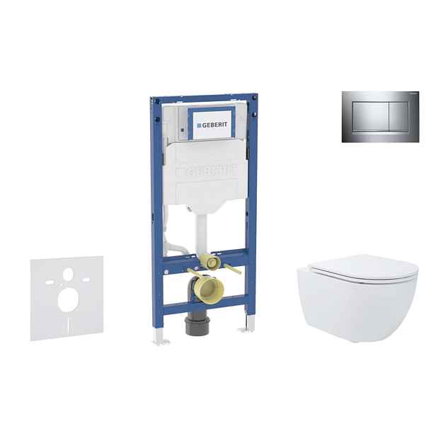 SANITINO - Set předstěnové instalace, klozetu Oudee a Slim sedátka softclose, tlačítko Sigma20, chrom SANI11CA1175