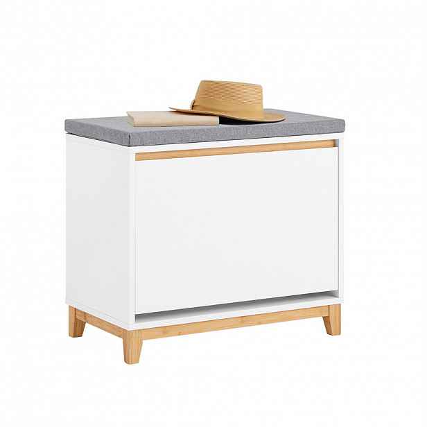 SoBuy BOTNÍK s jednokřídlými dveřmi Dřevo 60x34x55cm Nordický