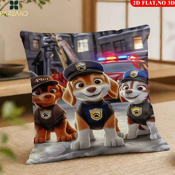 TEMU 2D Plochý 1ks Povlak na polštář s vzorem policejního psa, Rodinný , Stylový domácí povlak na polštář pro pohovku, ložnici a pracovnu, Pohodlný a