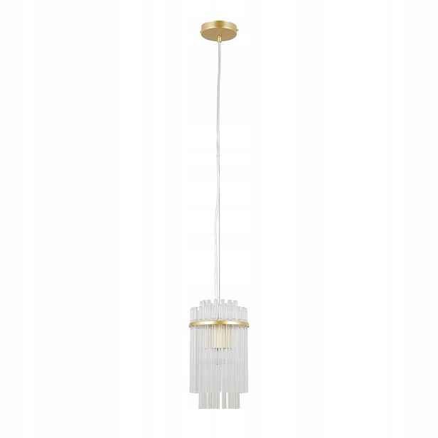 Závěsná lampa Pendel Zwis Bonte Zlatá Skleněná E27 120 cm Regulace Italux