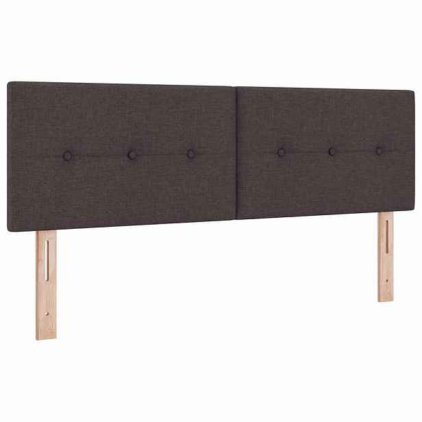 vidaXL Výškově nastavitelné čelo postele Tmavě hnědá 160 cm textil