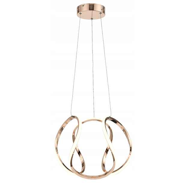 Závěsná Led lampa růžová zlatá, moderní, dekorativní do obývacího pokoje Reality