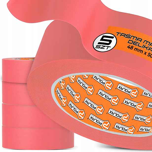 5x Malířská Páska Jemná 48 mm 50 m Papírová Maskovací R Rs-p