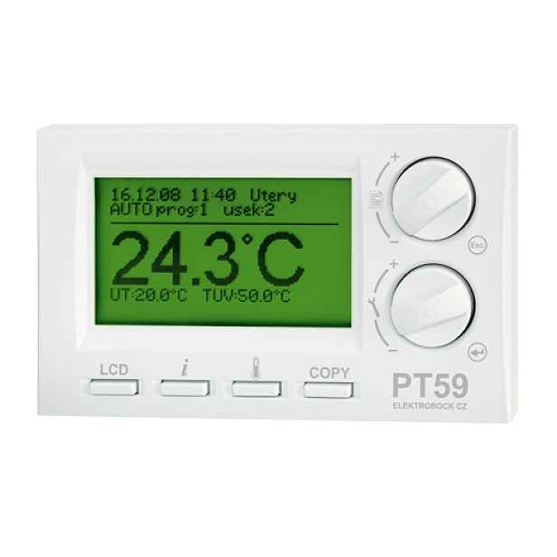 Termostat drátový digitální Elektrobock PT59