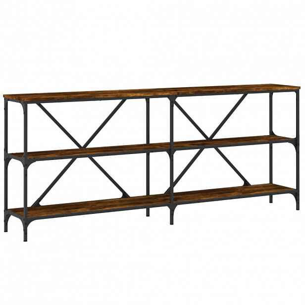 vidaXL Konzolový stolek kouřový dub 180 x 30 x 75 cm kompozit a železo