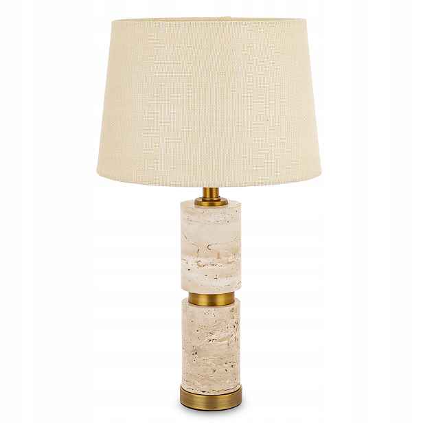 Stolní lampa pinterest loft béžová zlatá travertin přírodní boho Japandi