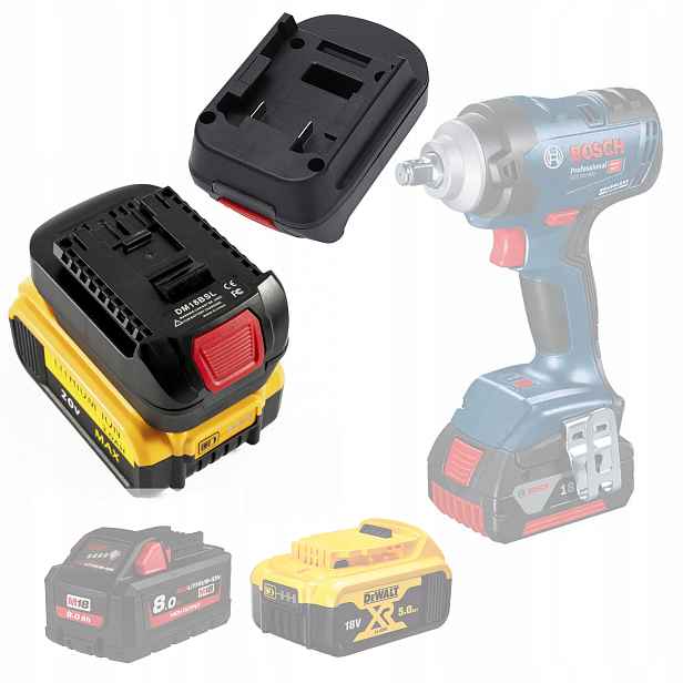 Adaptér Akumulátoru, Převodník Z Dewalt A Milwaukee DM18BSL Na Bosch 18V