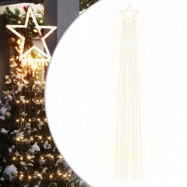 vidaXL Světla na vánoční stromek 320 teple bílých LED 375 cm