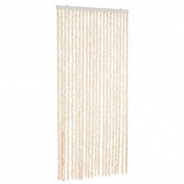 vidaXL Závěs proti hmyzu béžový a bílý 90 x 220 cm žinylka