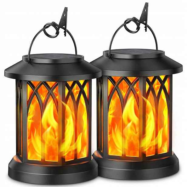 2x Led solární lampy, k zavěšení venku, solární lampy, dekorace