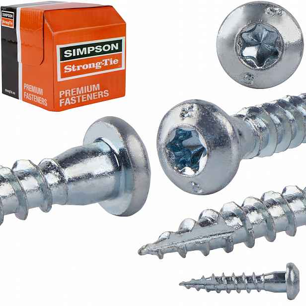 Tesařské vruty 5x25 mm 250 ks Torx pro spojovací prvky Simpson Csa