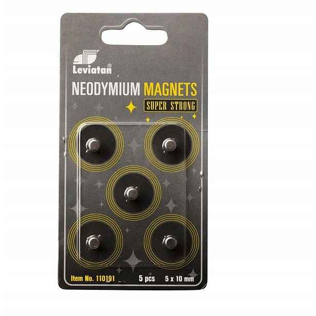 Kulaté Magnety pro Neodymové tabule, sada 5 Kusů Magnetů Leviatan Malé