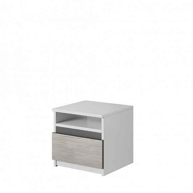 Noční stolek COSTANZO, bílá/dub kathult/grafit