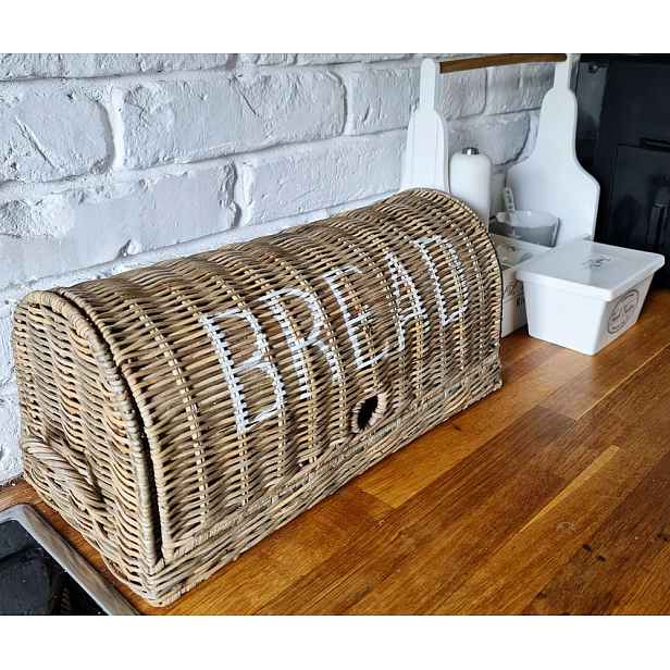 Ratanový chlebník Rustic Bread Box Hampton Nádoba na pečivo Ratanový koš