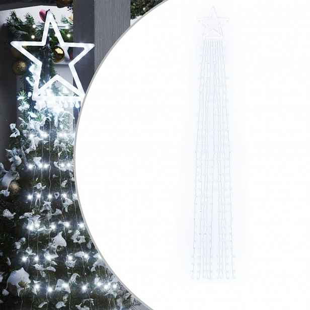 vidaXL Světla na vánoční stromek 320 studeně bílých LED 375 cm