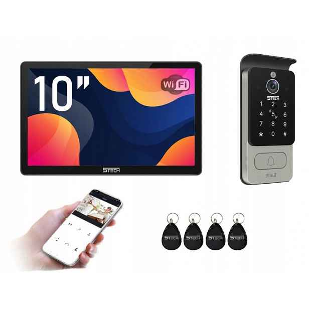 Videotelefon 5TECH: 2vodičový digitální WiFi Fhd 10" Virgo One PLUS(B)/82228