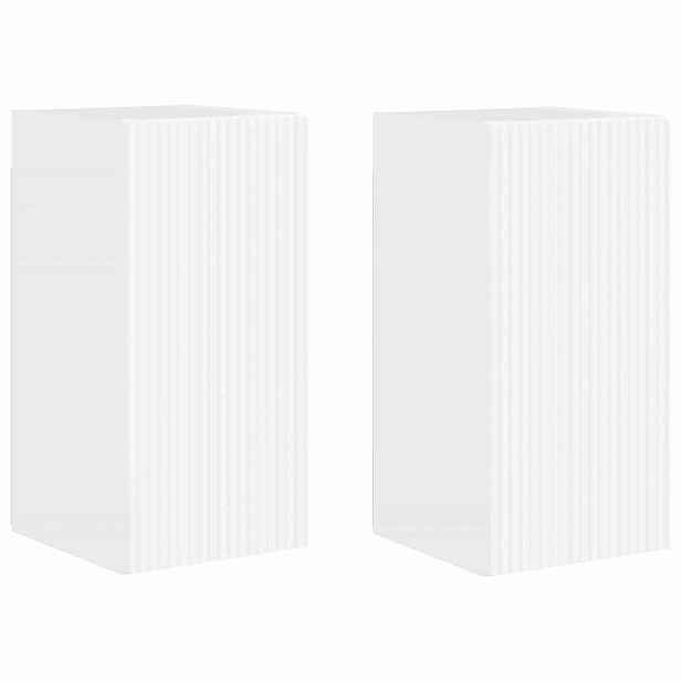 vidaXL TV wall cabinet 2 ks Lesklá Bílá Kompozitní dřevo