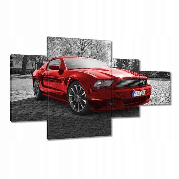 Obrazy 130x80 Červený Ford Mustang Usa