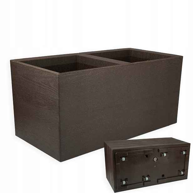 Květináč Na Kolečkách Velký Obdélníkový 40x80 CM Eco Wood Bronz Káva Espresso