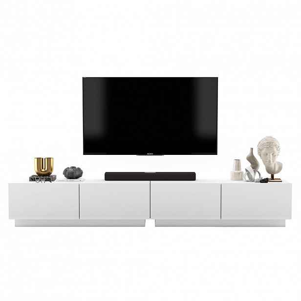 Meble Lindner SADA 2 TV stolků Enjoy Bílá mat 240 cm se soklem