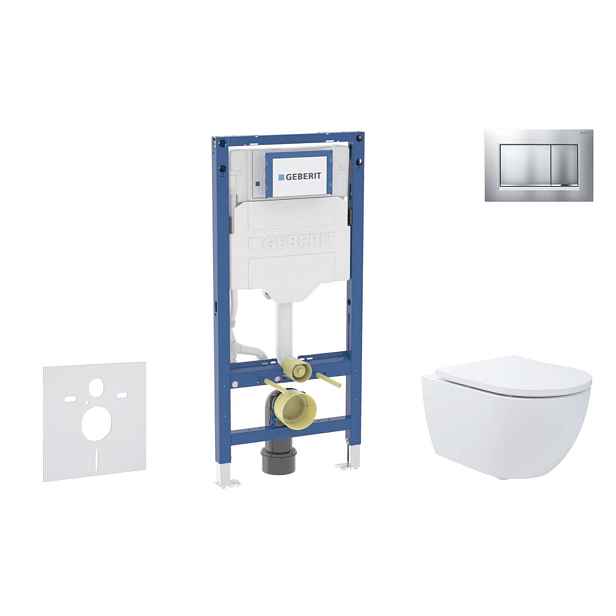 SANITINO - Set předstěnové instalace, klozetu Oudee a sedátka softclose, tlačítko Sigma20, lakovaný chrom mat/chrom SANI11CA1180