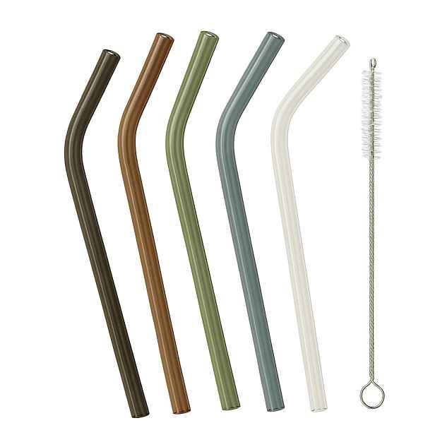 Skleněná brčka barevná Trebonn SplitGlass, 5 ks