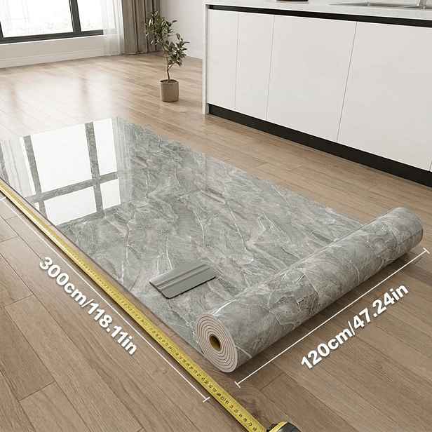 TEMU Mramorová samolepicí tapeta, 1 role extra velká 120 cm cm, samolepicí lesklá vinylová fólie, odstranitelný kontaktní papír na stěny, podlahy,