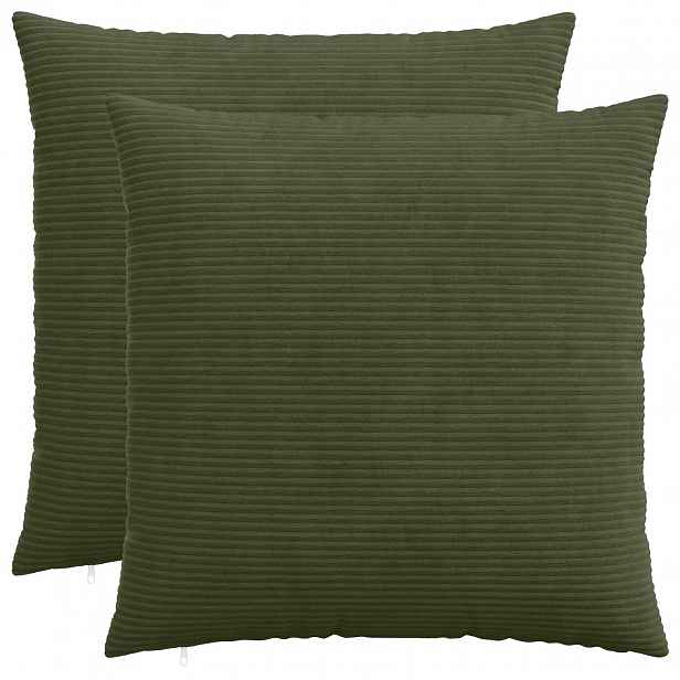 vidaXL Povlak na polštář 2 pcs HEERLEN Zelená 70 x 70 cm manšestr
