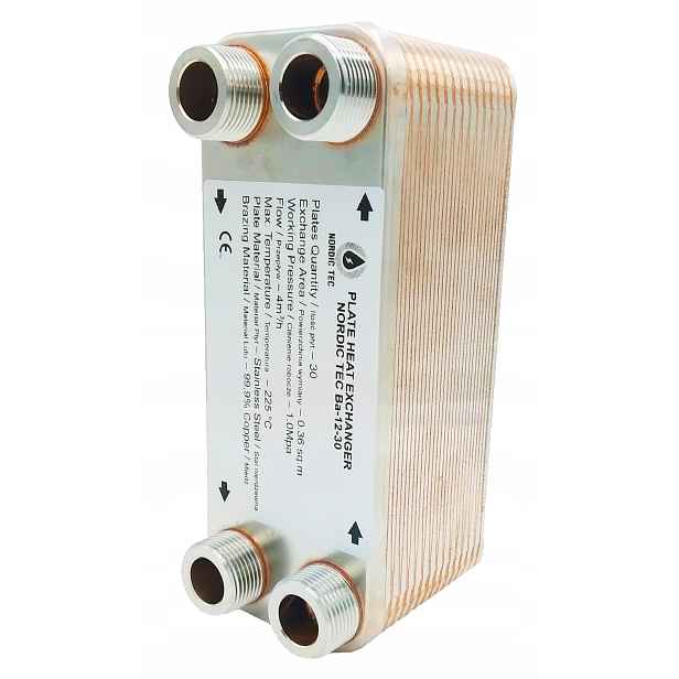 Výměník tepla 25 kW 3/4'' 30 desek Nordic Tec