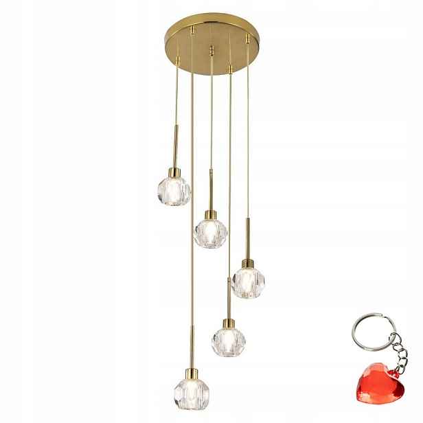 Závěsná lampa elegantní 5-bodová zlatá G9 Kassia Rabalux