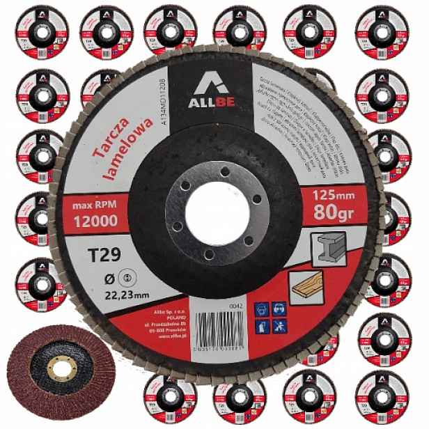100 X Kotouč Na Broušení Kovu Dřeva 125 Listová Lamela P80 125 MM