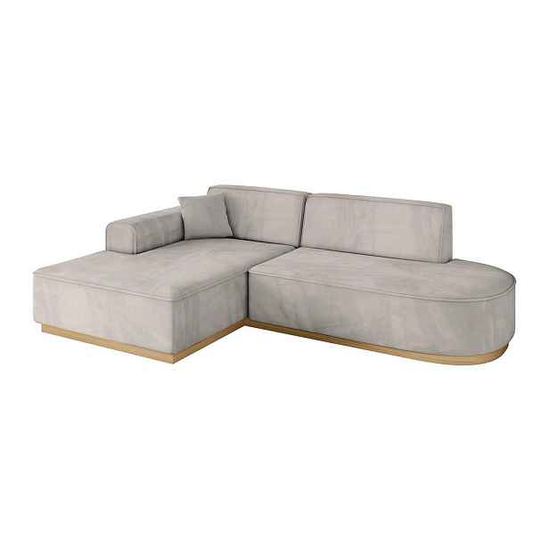 ALTDECOR ROHOVÁ SEDAČKA s otomanem, levá IREA-L1-v2 232x165x80 Světle hnědá Velur