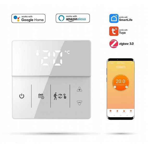 Pokojový termostat Zigbee Tuya 3A Pro Bílý