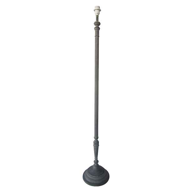 Šedá dřevěná noha k lampě s patinou - Ø 24*147 cm E27 Clayre & Eef