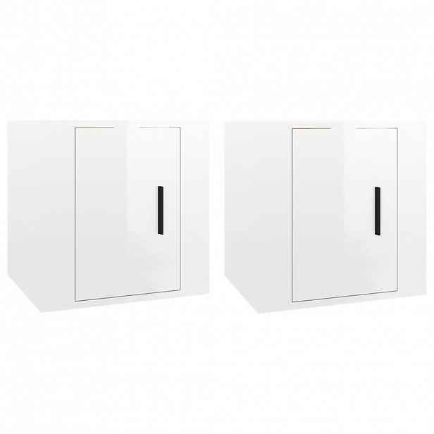 vidaXL Nástěnné TV skříňky 2 ks bílé s vysokým leskem 40x34,5x40 cm