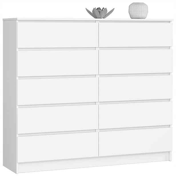 Komoda K140 10SZ Clp Pk Bílá Akd