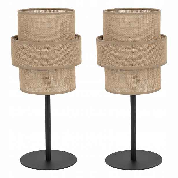 Tk Lighting Sada 2 x stolní svítidlo Béžová Kov Juta Moderní E27