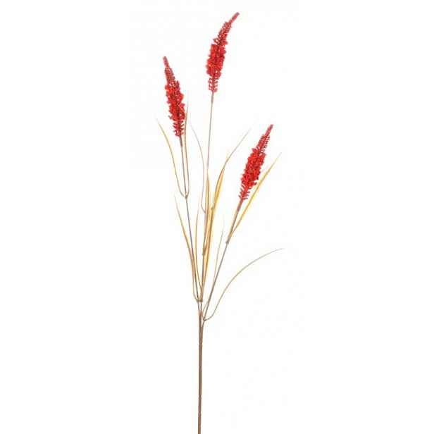 Umělá květina Větev pšenice 75 cm, oranžová