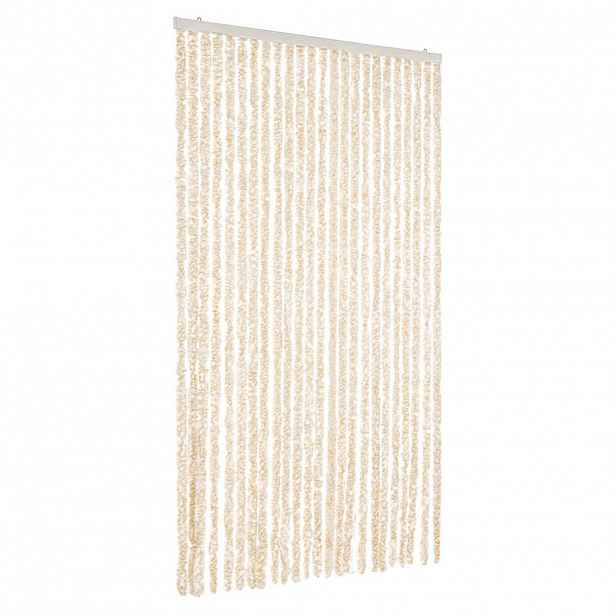 vidaXL Závěs proti hmyzu béžový a bílý 100 x 230 cm žinylka