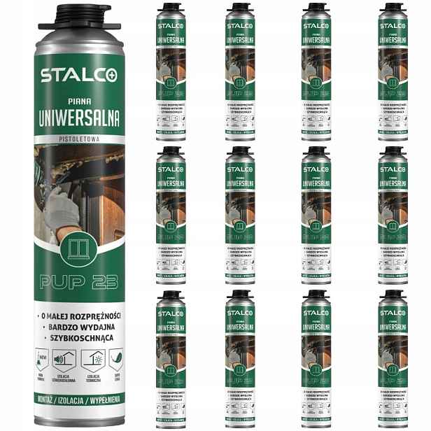 Multipack 12 x Stalco Pěna univerzální montážní pistolová pěna 750 ml