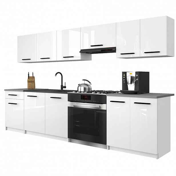 B BELINI GROUP KUCHYŇSKÁ LINKA Italia 2 240 cm, s pracovními deskami, Bílá lesklá
