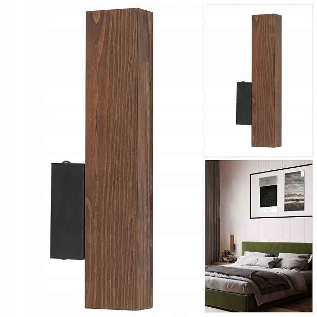 Černé nástěnné svítidlo Teo Led teplá bílá barva na chodbě, funkční Tk Lighting