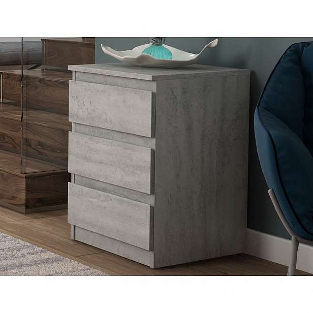 Skříňka/vysoký noční stolek Carlos 403S, šedý beton